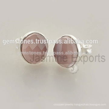 Wholesale Gemstone 925 Sterling Silver Bezel Earring Handmade Natural Stone Gemstone Bezel Stud Earring Manufacturer